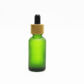 30ml matte Green Essential Oil Glass dropper Bottle with bamboo cap DB-92AN